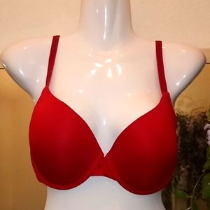 Victoria's Secret Red Uplift Semi Demi Bra-#32DDD